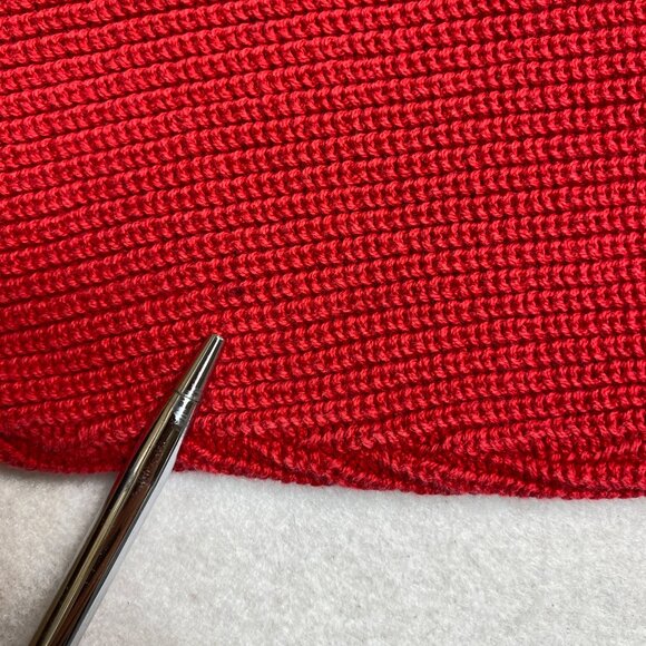 VINTAGE Lord Jeff Sweatshirt Mens XL Red Knit V-Neck Cotton 90s Pullover - Picture 13 of 13